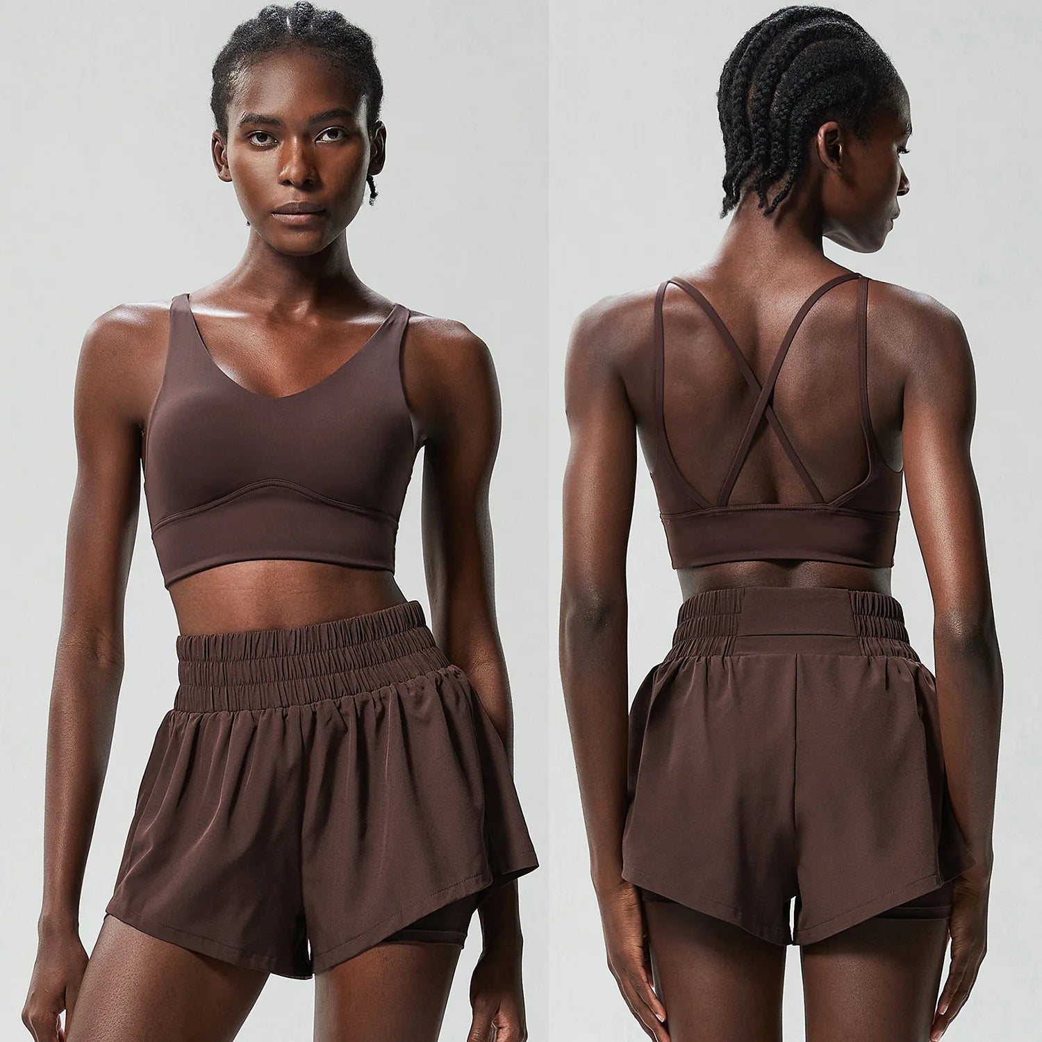 Ensemble Fitness Camille – Short et Haut Respirant Séchage Rapide