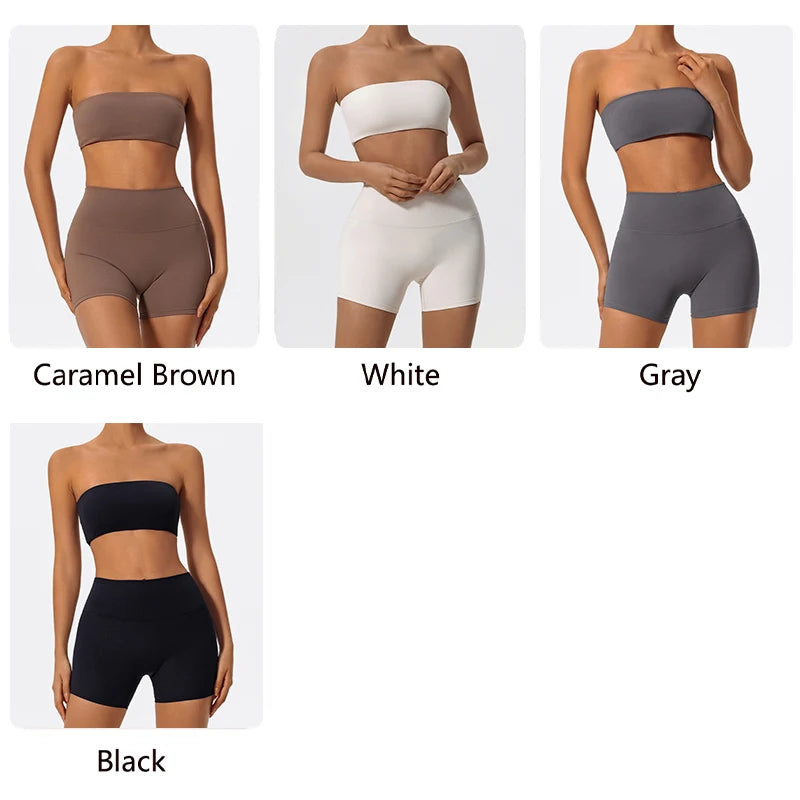 Ensemble Fitness Clara – Top Sans Bretelles & Short Femme