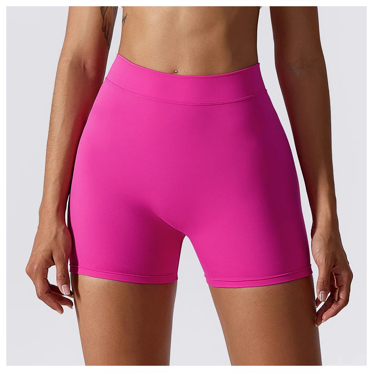 Short de Yoga Femme Taille Haute Push-Up Sans Coutures – Modèle Scrunch