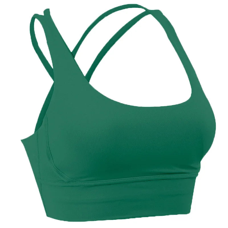 Brassière Fitness Élégance Dark Blue – Dos Croisé & Tissu Respirant
