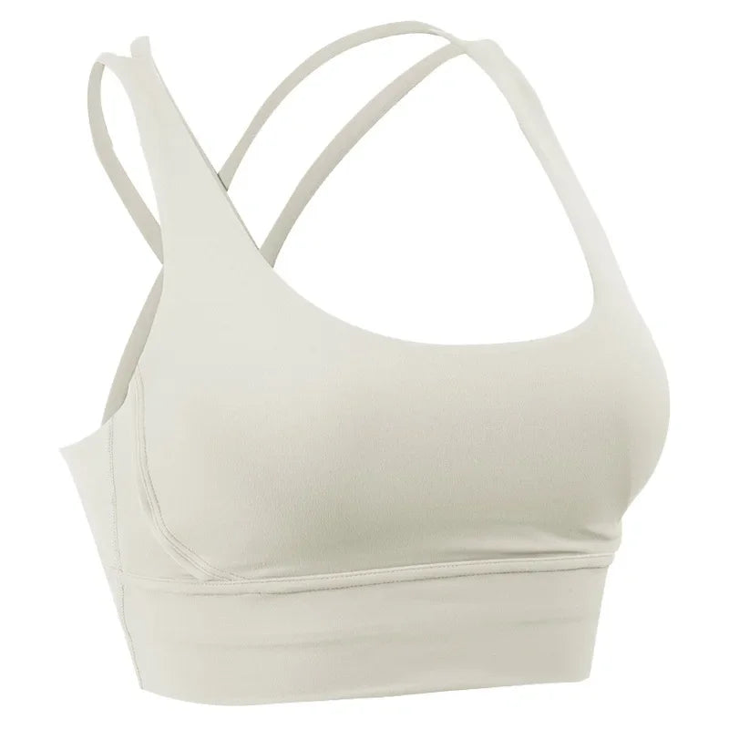 Brassière Fitness Élégance Dark Blue – Dos Croisé & Tissu Respirant