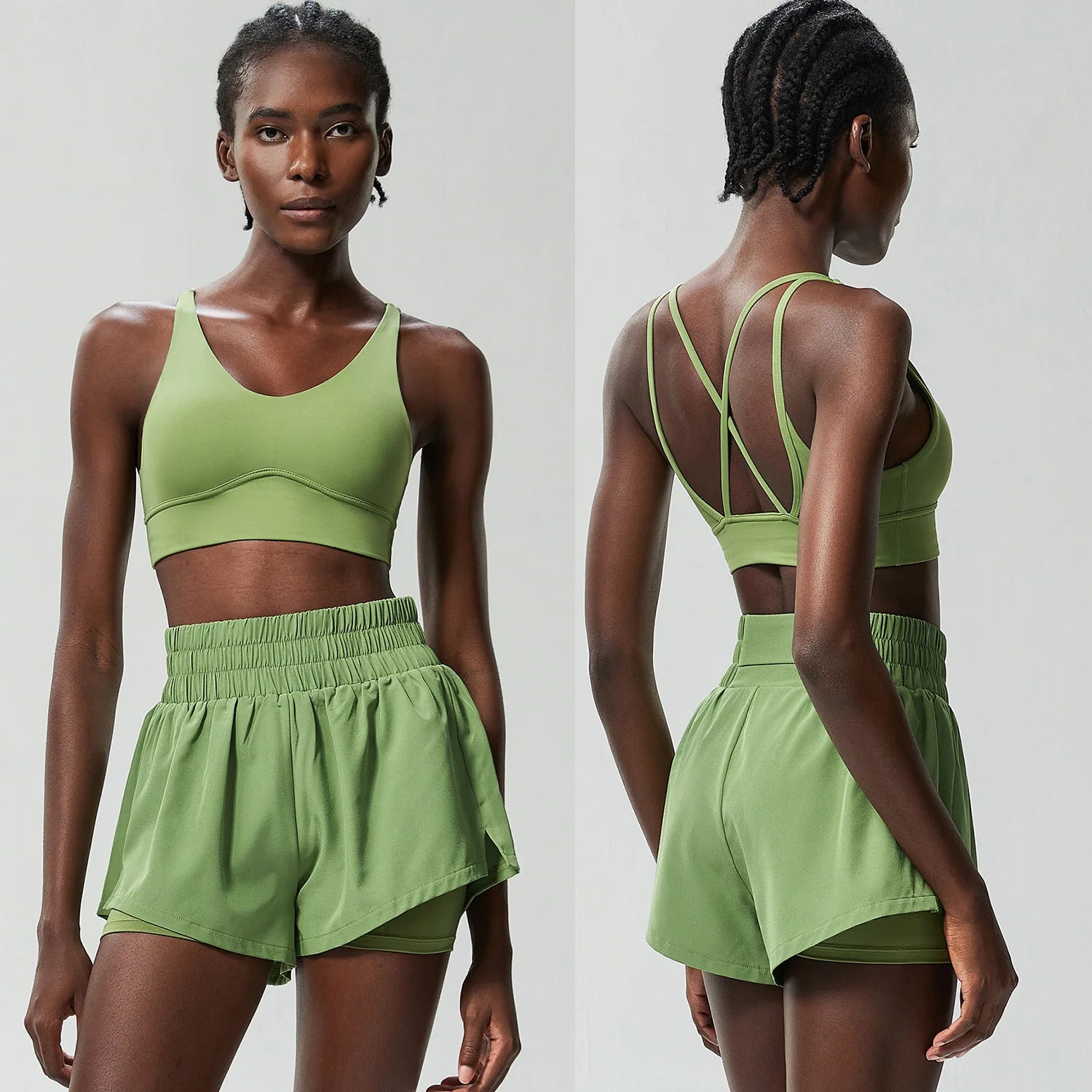 Ensemble Fitness Camille – Short et Haut Respirant Séchage Rapide