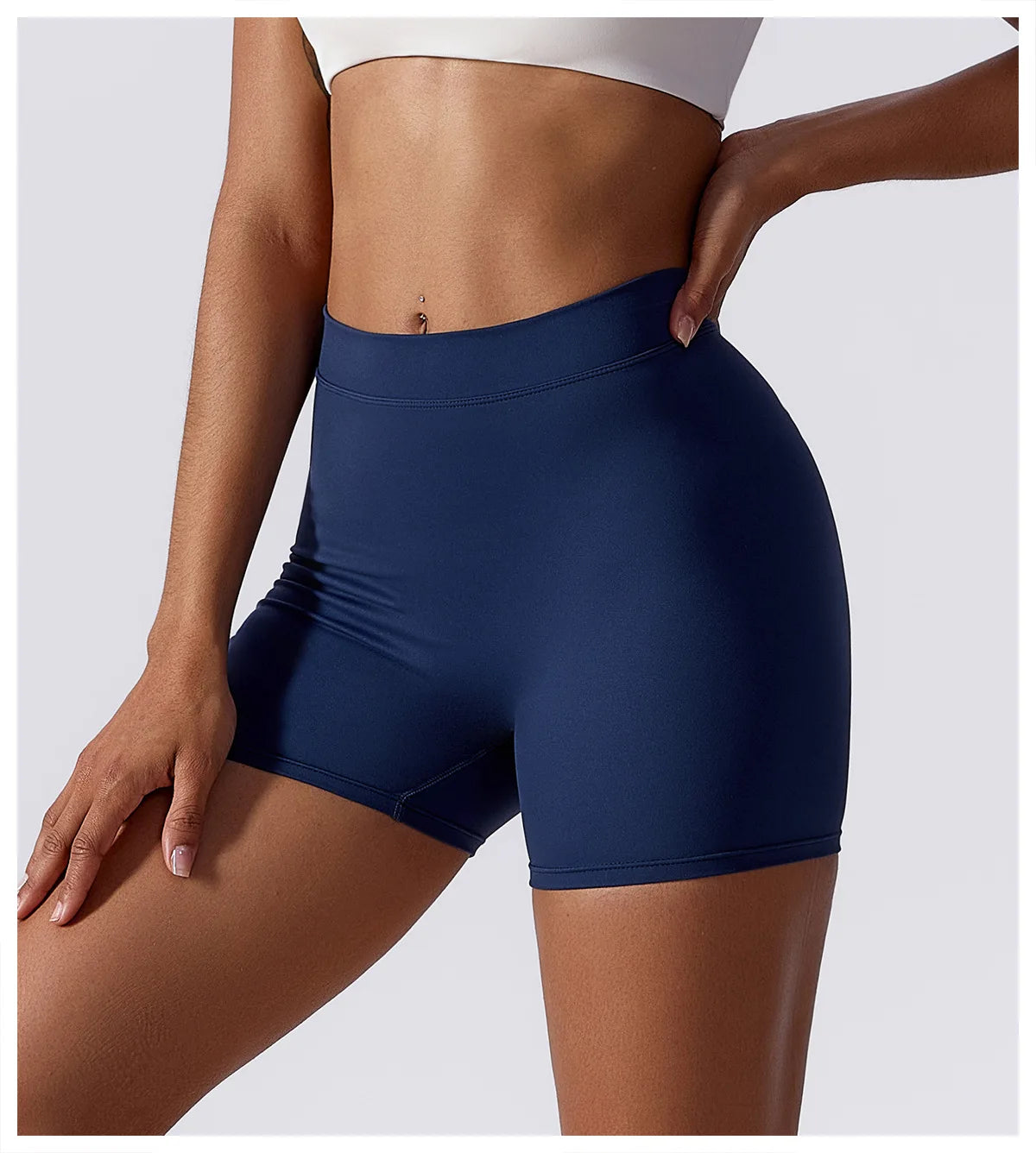 Short de Yoga Femme Taille Haute Push-Up Sans Coutures – Modèle Scrunch