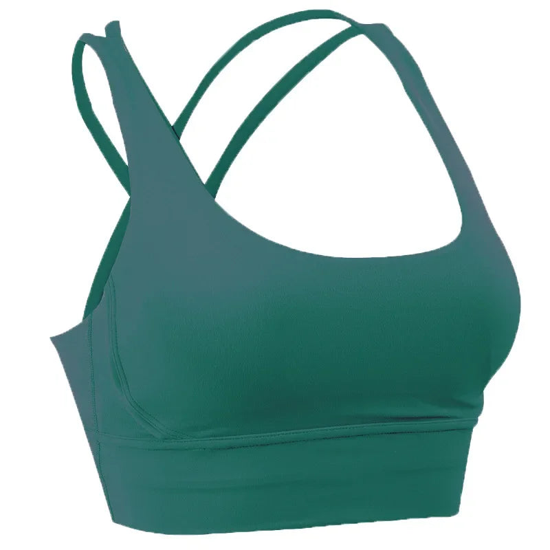 Brassière Fitness Élégance Dark Blue – Dos Croisé & Tissu Respirant