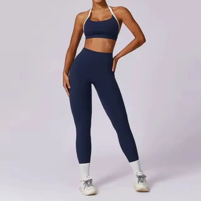 Ensemble Fitness Jade – Legging et Top à Manches Longues Push-Up