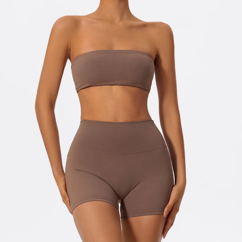 Ensemble Fitness Clara – Top Sans Bretelles & Short Femme