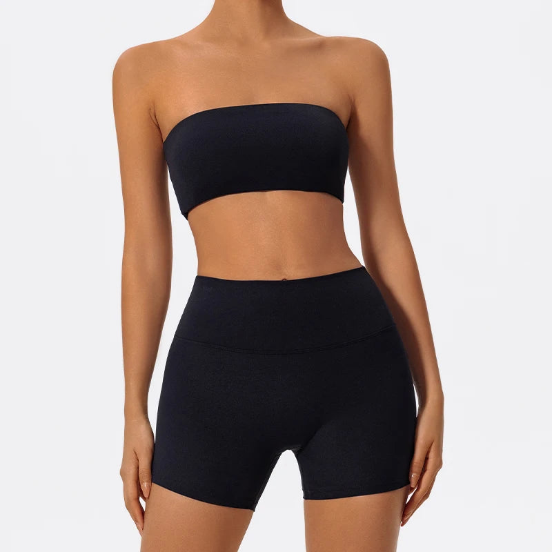 Ensemble Fitness Clara – Top Sans Bretelles & Short Femme