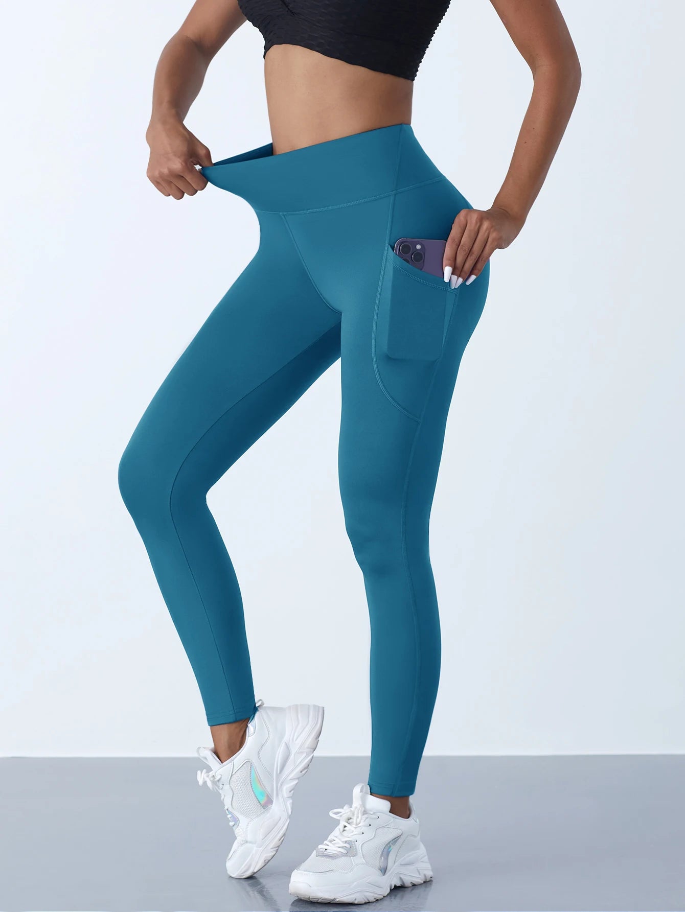 Legging Fitness Jade – Taille Haute avec Poches & Effet Push-Up