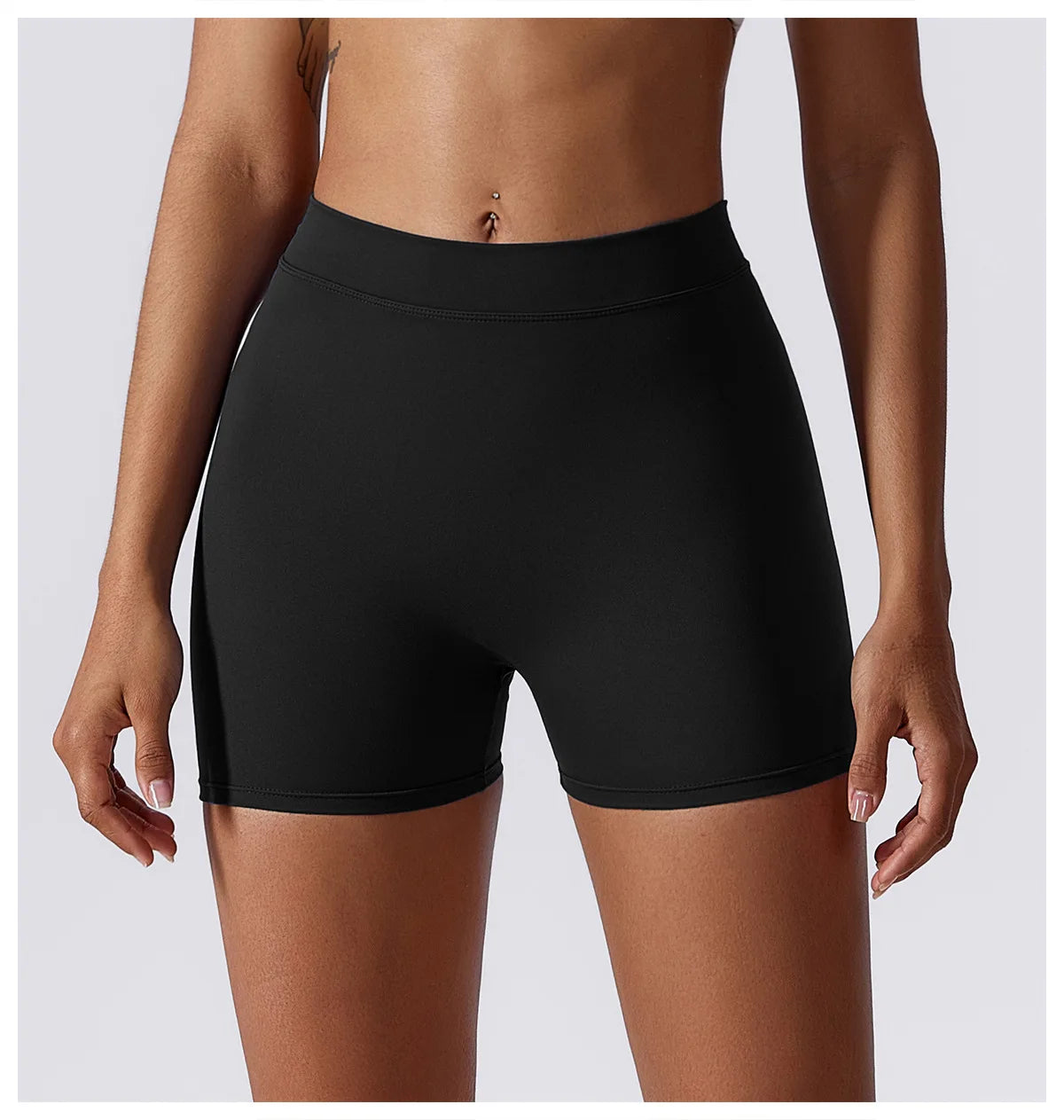 Short de Yoga Femme Taille Haute Push-Up Sans Coutures – Modèle Scrunch