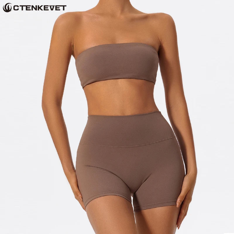 Ensemble Fitness Clara – Top Sans Bretelles & Short Femme