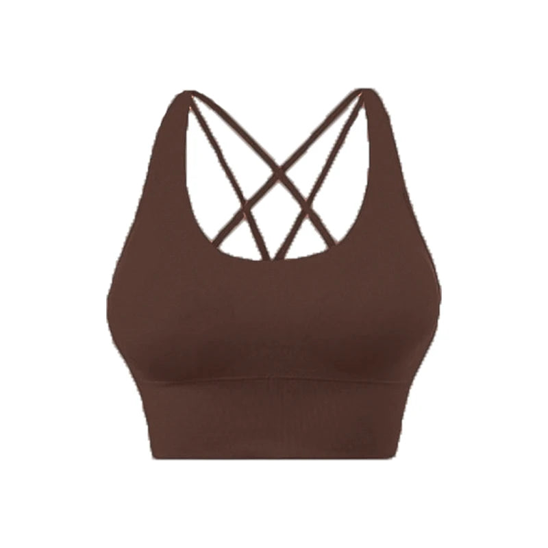 Brassière Fitness Élégance Dark Blue – Dos Croisé & Tissu Respirant