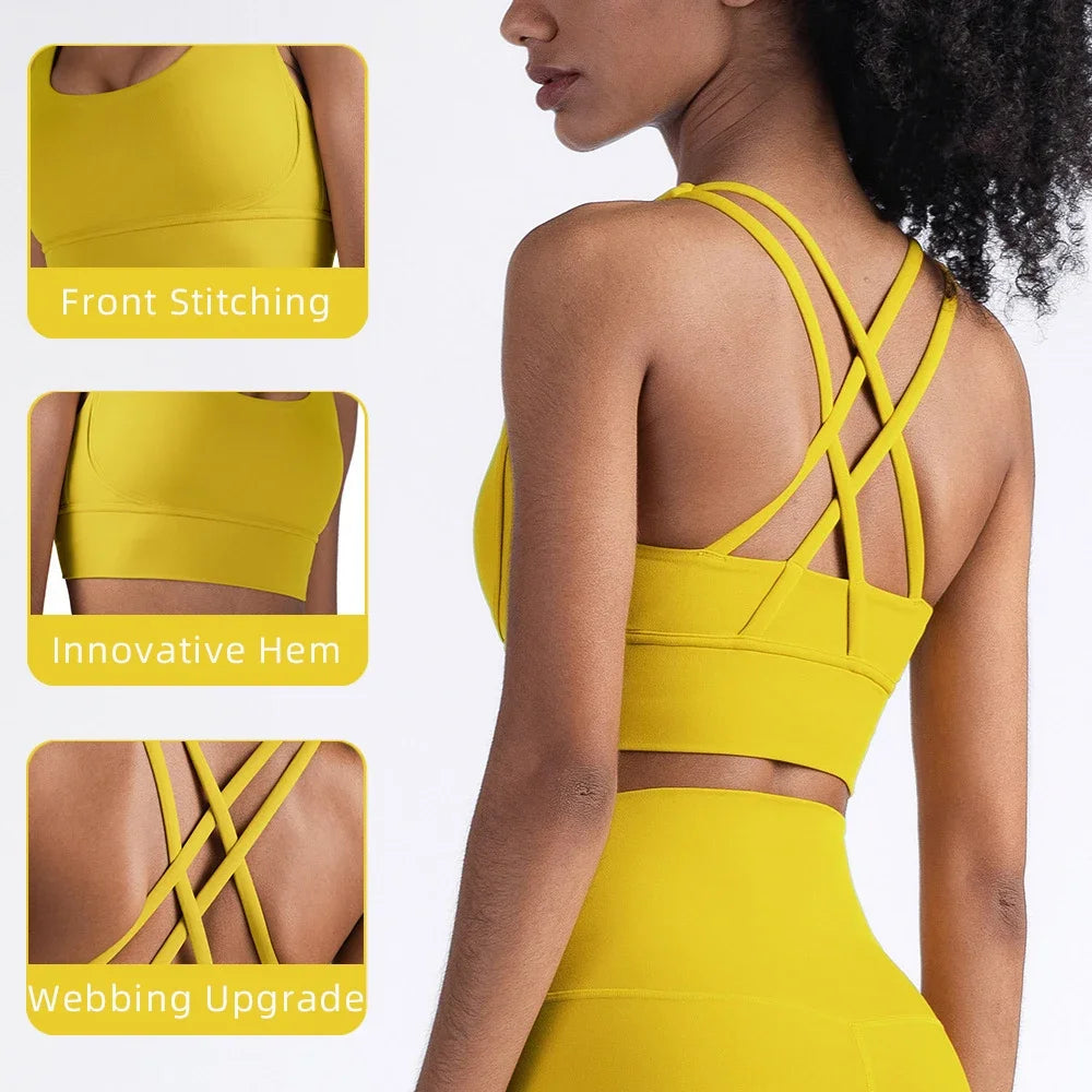 Brassière Fitness Élégance – Dos Croisé & Tissu Respirant