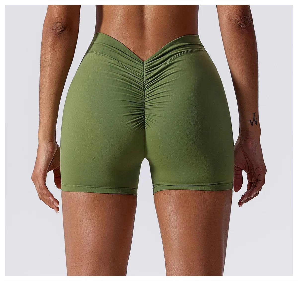 Short de Yoga Femme Taille Haute Push-Up Sans Coutures – Modèle Scrunch