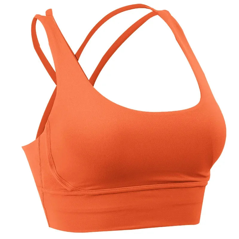 Brassière Fitness Élégance Dark Blue – Dos Croisé & Tissu Respirant