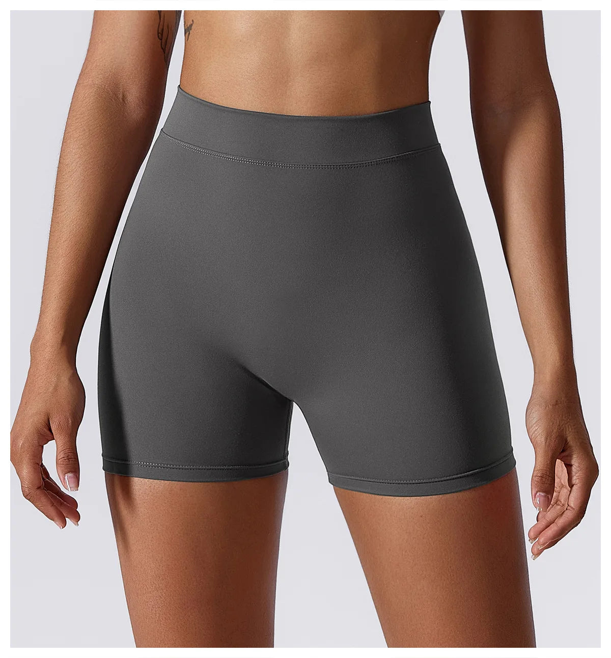 Short de Yoga Femme Taille Haute Push-Up Sans Coutures – Modèle Scrunch