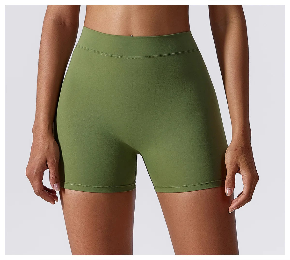 Short de Yoga Femme Taille Haute Push-Up Sans Coutures – Modèle Scrunch